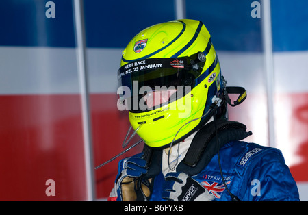 A1 driver Danny Watts of A1 Team Great Britain gets ready for a practice session at A1GP World Cup of Motorsport Stock Photo