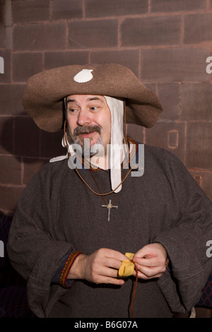 UK Cheshire Chester Cathedral at Christmas Jonas Mace medieval religious relic seller Stock Photo