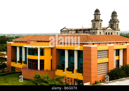 La Casa de Los Pueblos Presidential House Office and Old Cathedral Santo Domingo Managua Nicaragua Central America Stock Photo
