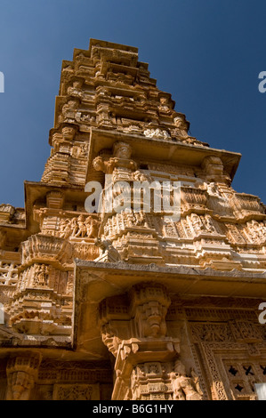 The Jaya Stambha - Tower of Victory. Fort Chittaurgarh. Rajasthan. India Stock Photo