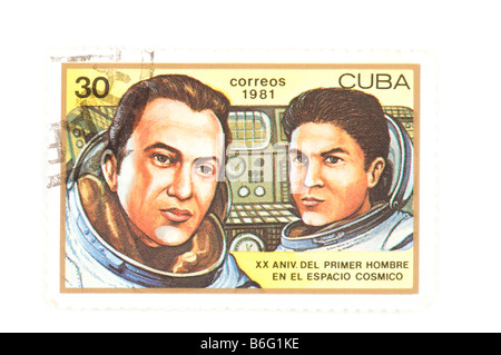 object on white Cuban postage stamp Stock Photo