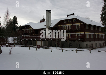 Lake McDonald Lodge, Glacier National Park, Montana Stock Photo