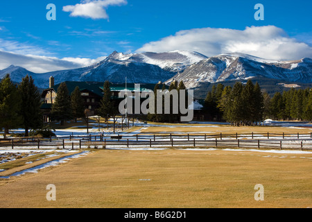 Glacier Park Lodge in East Glacier Park, Montana Stock Photo