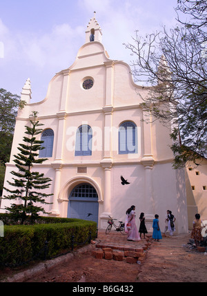 St Francis Xavier's church in Fort Cochin, Kerala, INDIA where Vasco de Gama was originally buried when he died in 1524. Stock Photo