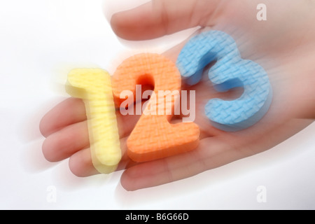 Numbers one, two, three Stock Photo
