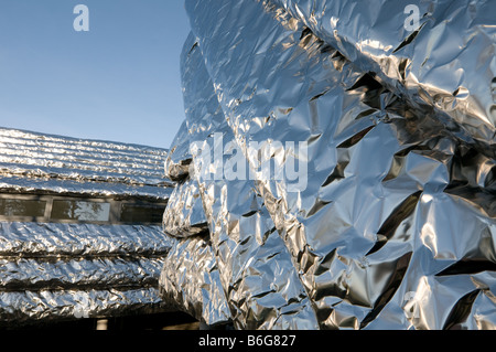 New artists studios designed by the Thomas Heatherwick Studio clad in crumpled stainless steel Aberystwyth Arts Centre Wales UK Stock Photo