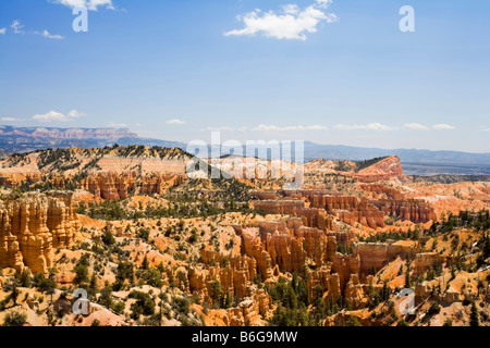 The Hoodoo rock formations as seen from Fairyland Point in Bryce Canyon National Park Utah Stock Photo