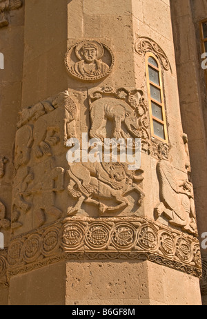 Lake Van's 10th century Armenian Church of the Holy Cross, relief carvings on facade, on Akdamar Island Stock Photo