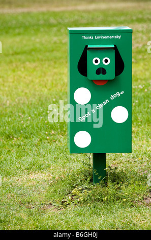 Dog waste bin in a park Stock Photo