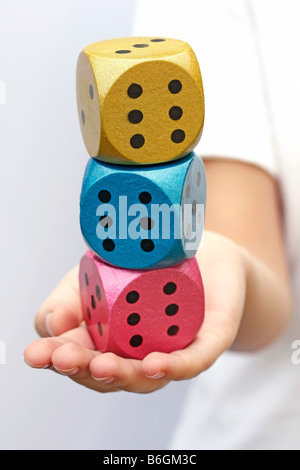 Piled up dice Stock Photo
