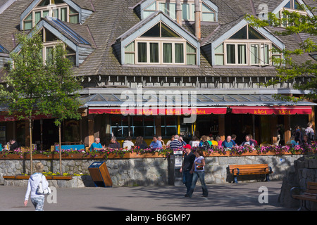 Cafe and people Whistler 'British Columbia' Canada Stock Photo