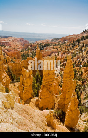 The Hoodoo rock formations as seen from Fairyland Point in Bryce Canyon National Park Utah Stock Photo