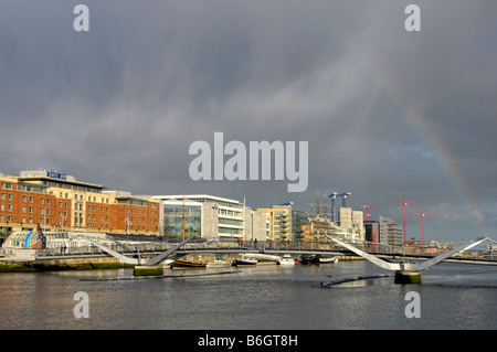 Pedestrian Sean O Casey Bridge River Liffey Dublin Ireland Beyond the ...