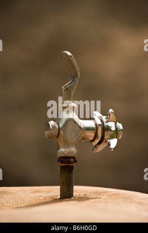 DRINKING FOUNTAIN SPIGOT AND HANDLE Stock Photo