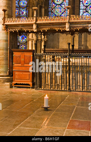 Candle marking the place where St Thomas a Becket was murdered in Canterbury Cathedral Stock Photo