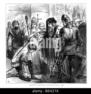 edward III knighting the black prince 1546 English monarch efficient ...