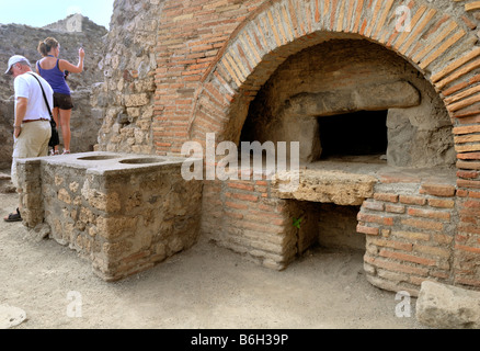 The Pompeii's bakery. In total 33 bakeries have so far been found in Pompeii, Campania, Italy, Europe. Stock Photo