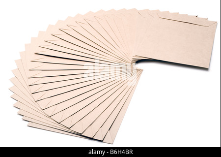 Stack of brown A5 envelopes Stock Photo