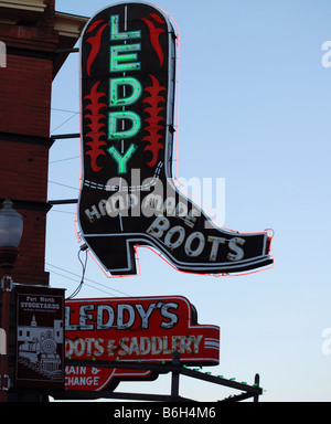 Leddy Hand Made Boots in Fort Worth, Texas Stock Photo