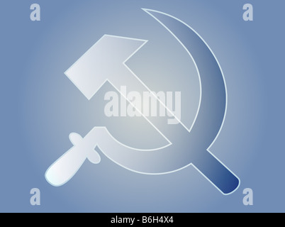 Soviet USSR hammer and sickle political symbol Stock Photo