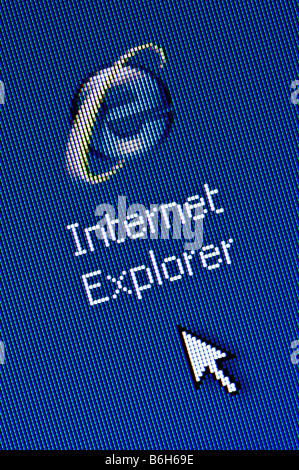 Macro screenshot of Internet Explorer web browser desktop icon Editorial use only Stock Photo
