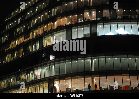 Office building at night,Central London Stock Photo