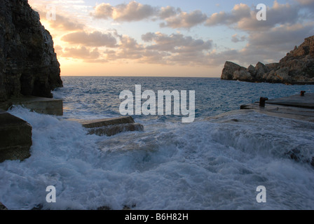 Sunset in Anchor Bay, Malta Stock Photo