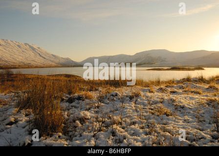 Loch Cluanie in winter, Western Highlands, Scotland Stock Photo