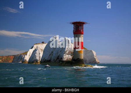 The Needles lighthouse, Isle of Wight, England UK Stock Photo