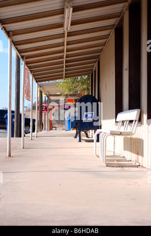 Sidewalk on Main Street in the West Texas town of Putnam Stock Photo