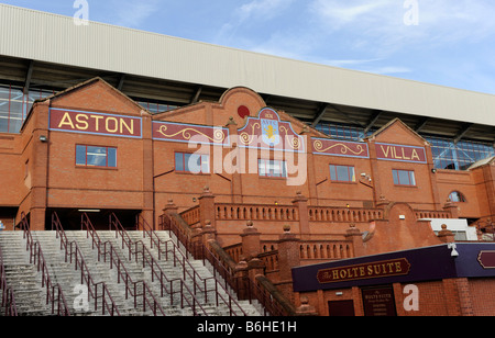 The Holte End stand of Villa Park in Birmingham the home of English premier league football club Aston Villa Stock Photo