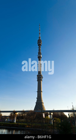 TV tower in Ostankino, Moscow, Russia Stock Photo