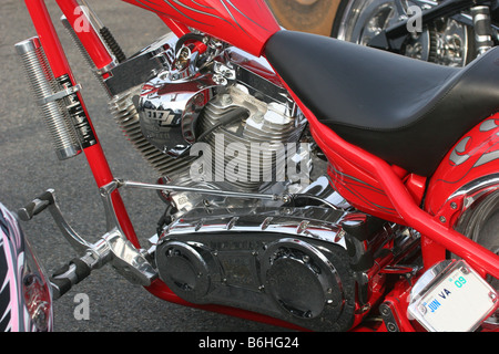 Close up of customized motorcycle Stock Photo