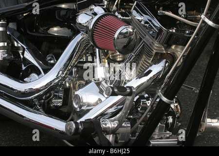 Close up of customized motorcycle Stock Photo