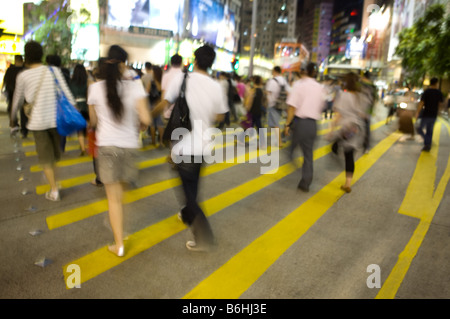 People crossing a street in Causeway Bay Tung Lo Wan Hong Kong Stock Photo