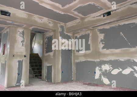 interior of condominium under construction Stock Photo