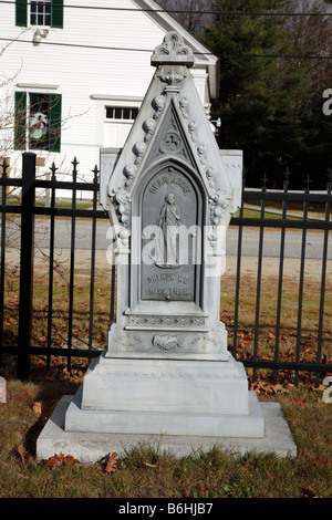 Cemetery next to the Free Baptist Church during the autumn months Located in Otisfield Maine USA Stock Photo