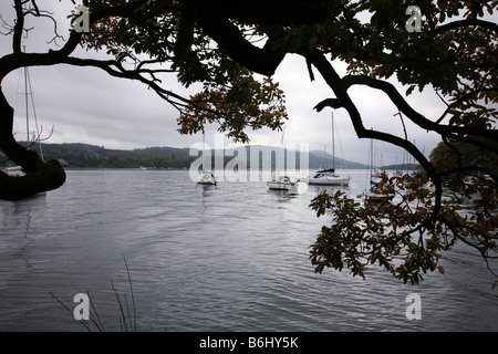 An Autumn view across Lake Windermere in the Lake District Stock Photo