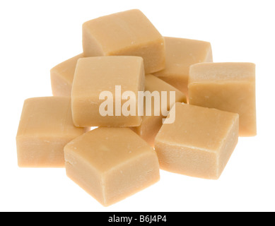 caramel toffee candy isolated on a white background Stock Photo