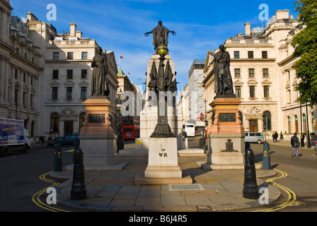 Crimean Guards memorial and statue of Florence Nightingale by John Bell at Waterloo place in central London England UK Stock Photo