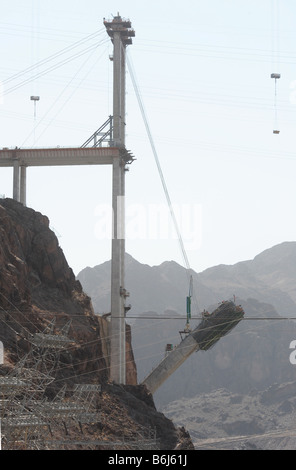 Hoover Dam - construction on the Colorado River Bridge section of the Hoover Dam Bypass Project Stock Photo