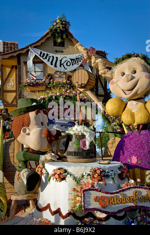 Rose Parade Float 'Oktoberfest'  Burbank Tournament of Roses  Founders Trophy Most Spectacular Built & Decorated by Association Stock Photo