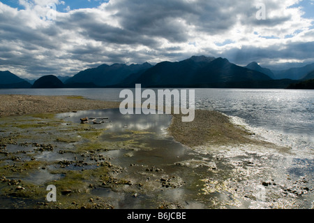 Lake Manapouri from Shallow Bay, Kepler Track, South Island, New Zealand Stock Photo