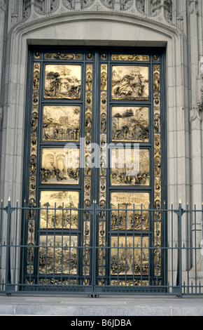 'Gates of Paradise', by Lorenzo Ghiberti. Baptistry of St. John, Florence Italy. Stock Photo