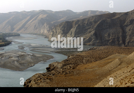 Afghanistan, Kunduz area, Ai Khanum, on the Amu Daryu river, Looters' holes, founded in 4th century BC Stock Photo
