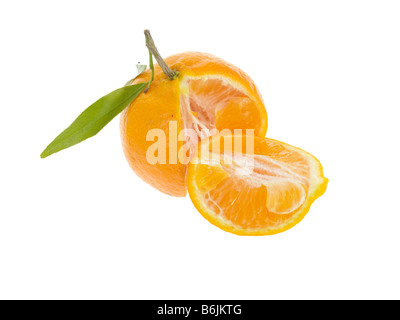 Single Fresh Healthy Fresh Ripe Clementine Citrus Fruit Isolated Against A White Background With Copy Space And No People Stock Photo