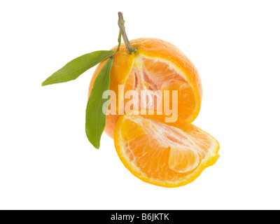 Single Fresh Healthy Fresh Ripe Clementine Citrus Fruit Isolated Against A White Background With Copy Space And No People Stock Photo