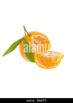 Single Fresh Healthy Fresh Ripe Clementine Citrus Fruit Isolated Against A White Background With Copy Space And No People Stock Photo
