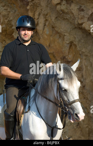 Man on his horse Beirut Lebanon Middle East Asia Stock Photo