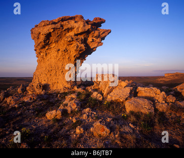 Rock Outcroppings in the Agate Fossil Beds National Monument in Nebraska Stock Photo